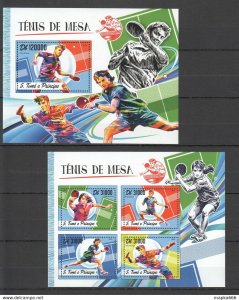 2016 S. Tome & Principe Sport Table Tennis Ping Pong 1Kb+1Bl ** Stamps St1786