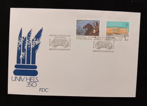 D)1990, FINLAND, FIRST DAY COVER, ISSUE, 350TH ANNIVERSARY OF THE UNIVERSITY