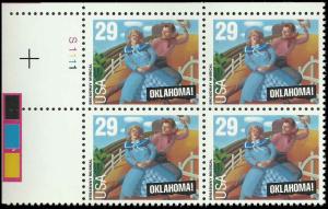 # 2722 MINT NEVER HINGED PLATE BLOCK OKLAHOMA    