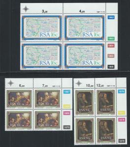 SOUTH AFRICA SC# 702-4 CONTROL B/4 VF/MNH 1987