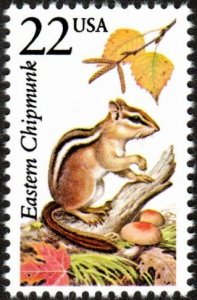 United States 2297 - Mint-NH - 22c Eastern Chipmunk (1987) (cv $1.00)