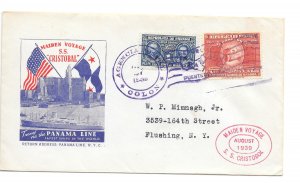 Panama Maiden Voyage Cover S.S. Cristobal August 1939