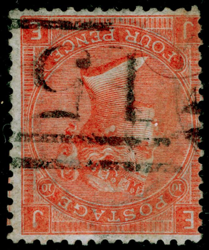 SG94Wi, 4d vermilion plate 10, USED. Cat £150. WMK INV. JE