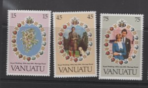 Vanuatu #308-10 (1981 Royal Wedding set) VFMNH CV $1.15