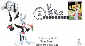 Bugs Bunny 80th Anniversary First Day Cover, with b&w local postmark, #9 of 10