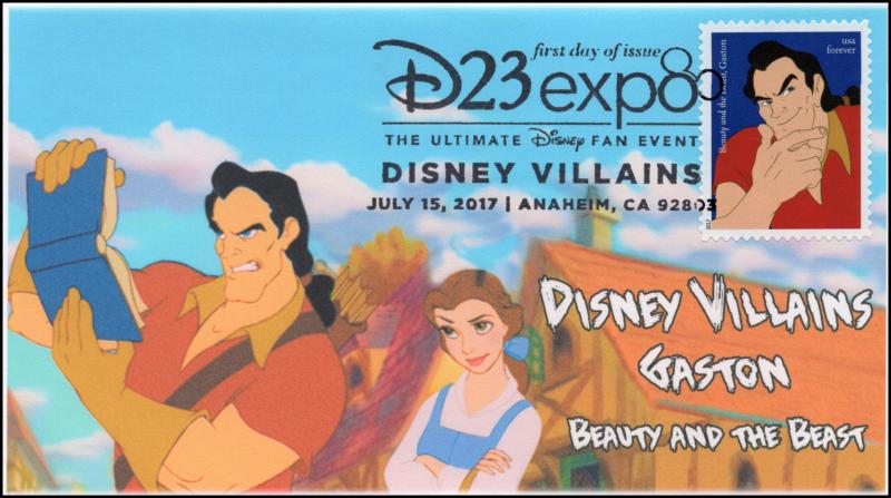 17-183, 2017, Disney Villains, Gaston, Beauty and the Beast, Pictorial, FDC