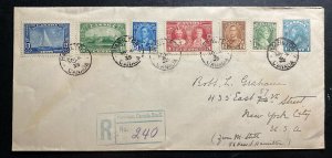 1935 Hamilton Canada Stationery Registered Cover To New York Usa Royal Family St