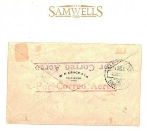 CHILE 10p HIGH VALUE Cover 1930 Foreign Air Mail Flight New York {samwells}Z163