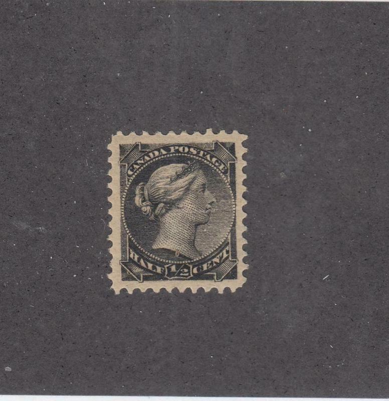 CANADA  # 34  VF-MH 1/2cts  1882 QV SMALL QUEEN / BLACK CAT VALUE $30