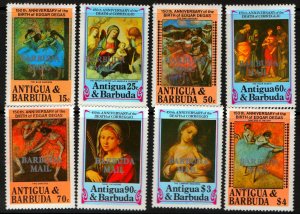 BARBUDA MAIL 665-672 MINT HINGED PAINTINGS BY EDGAR DEGAS SET