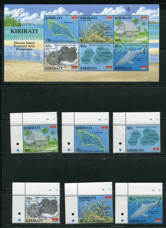 Kiribati 944 - 949aPhoenix Island Souvenir Sheet and Stamps MNH 2008 