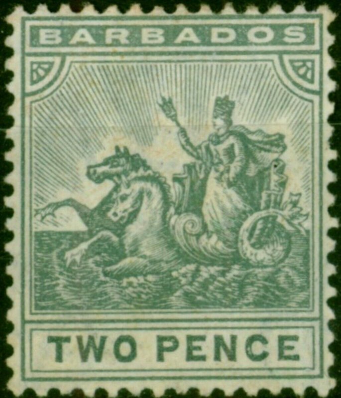 Barbados 1909 2d Greyish Slate SG166 Fine MM