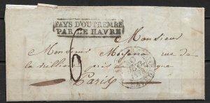 1838 French Polynesia Postmark Error on a stampless cover