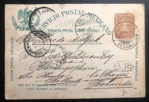 1900 Veracruz Mexico Postal Stationery postcard cover To The Hague Netherlands