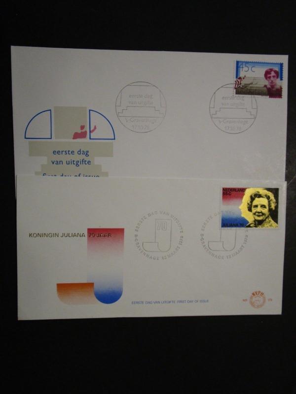 Netherlands 5 NVPH 1970s / 1980s First Day Covers - M39