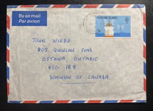 1978 Port Stanley Falkland Island Airmail cover To Ottawa Canada