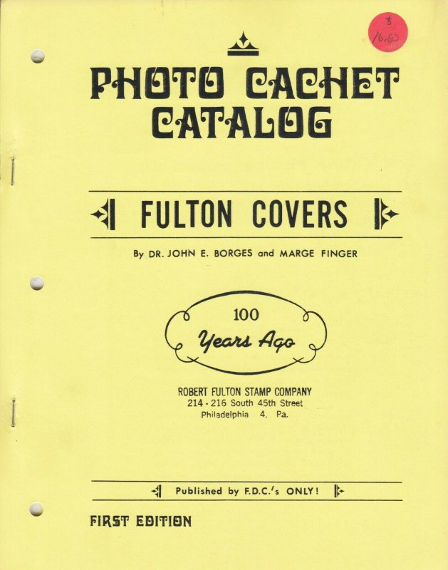 Fulton Covers Photo Cachet Catalog, by Borges & Finger. NEW