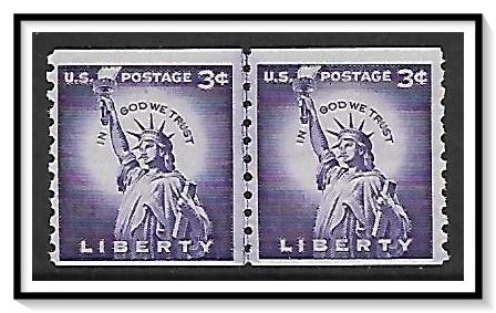 US #1057a (v) Liberty Coil Joint Line Pair MNH