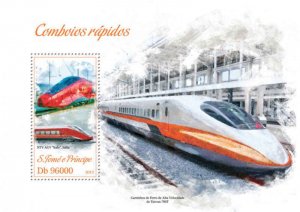 St Thomas - Fast Trains - Stamp Souvenir - ST13302b