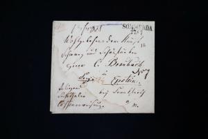 Prussia 1832 Stampless Sommerda Letter