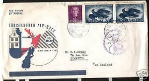 NETHERLANDS 1953 FLIGHT COVER LONDON TO NZ AIR RACE 