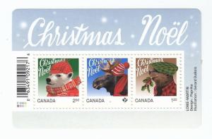 CANADA  #2879 CHRISTMAS/NOEL SOUVENIR SHEET OF 3 MNH PO FRESH