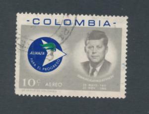 Colombia 1963 Scott C455 used - John F. Kennedy