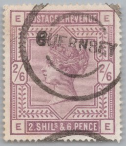Great Britain 96 Used VF/XF Guernsey postmark 2s6p Victoria  ZAYIX 081022S06