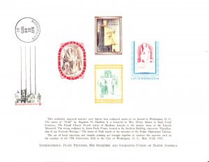 Souvenir Card Forerunner F1973B IPPDS&EU Washington DC Statues #1476 Show Cancel