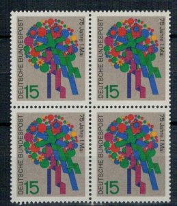 Germany 1965 MNH Block of 4 Stamps Scott 926 Flowers Labour Day 1St May