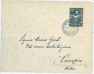 SPECIAL POSTMARK - POSTAL HISTORY COVER: AUSTRIA 1933