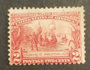 US Scott 329 2c Jamestown Exposition Mint Unused Stamp MH OG z2513