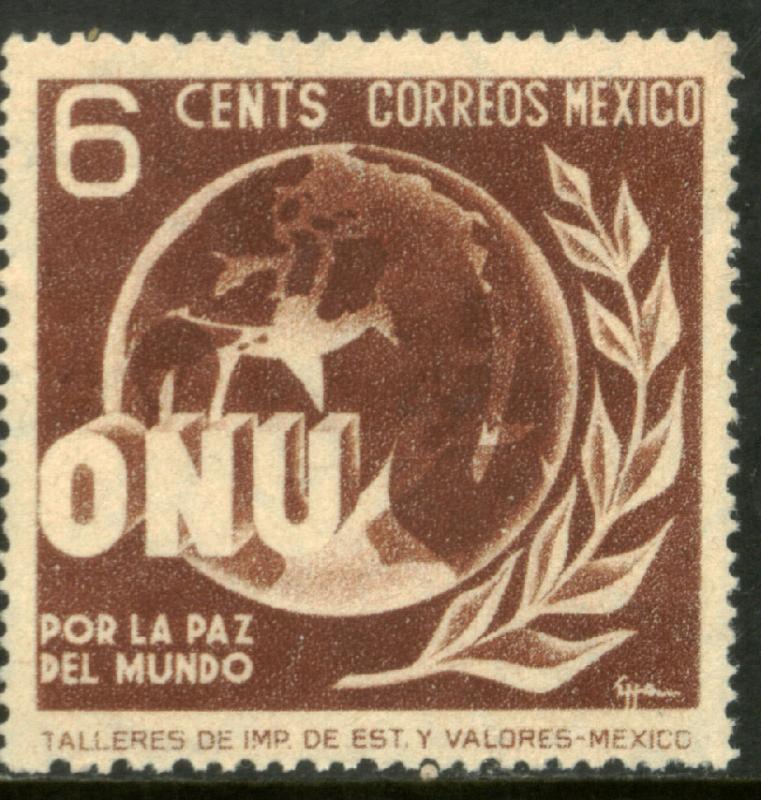 MEXICO 814, 6c Honoring the United Nations. MNH. F-VF.