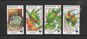 BIRDS - NIUAFO'OU #202-5 WWF MNH