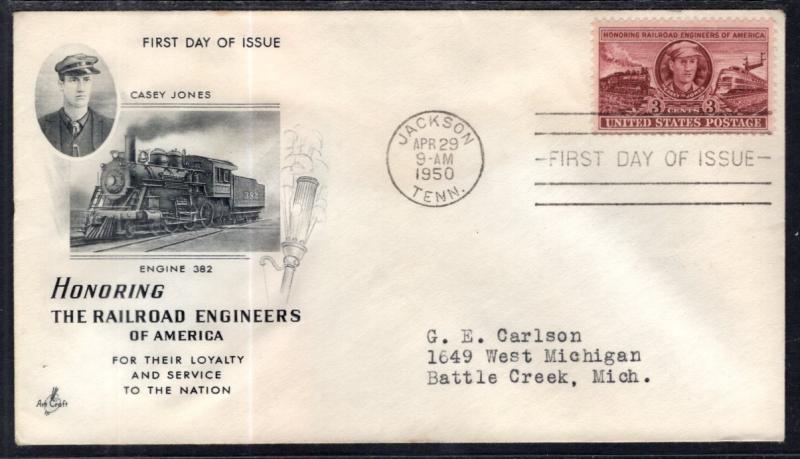 US 993 Railroad Engineers Artcraft U/A FDC