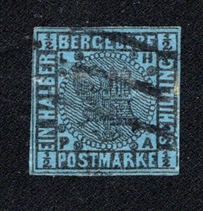 Bergedorf #1a, Used,  F/VF.   Cat $4750.00    ...  0630001