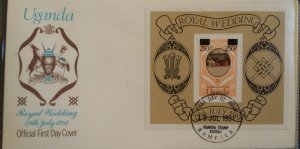 Commonwealth 1981 Royal Wedding FDC Covers Uganda Dominica Maldives  Caicos Is