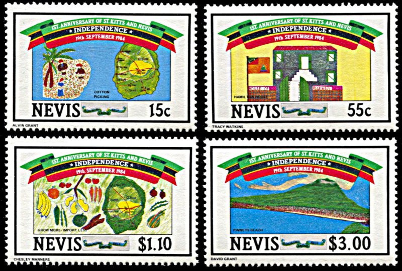 Nevis 379-382, MNH, First Anniversary of Independence