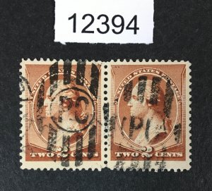 MOMEN: US STAMPS # 210 VF+ PAIR USED LOT #12394