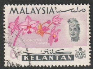 Malaya Kelantan Scott 94 - SG106, 1965 Orchids 6c used