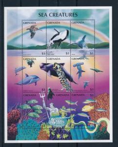 [32254] Grenada 1996 Marine Life Whales Fish MNH Sheet