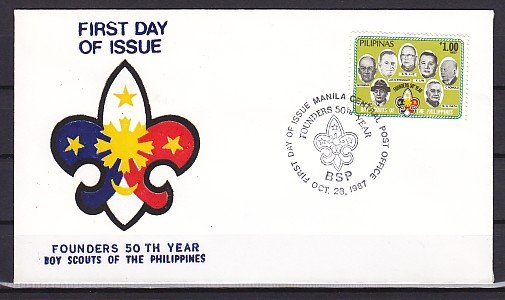 Philippines, Scott cat. 1890. Scout Founder`s Day issue. First day cover. ^