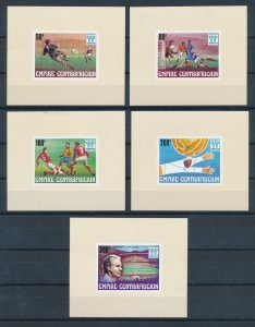 [112783] Central African Rep. 1977 World Cup football Imperf. Single sheets MNH