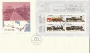 1984 Canada FDC Sc 1039a - Canadian Locomotives (1860-1905) - 2 (oversize)