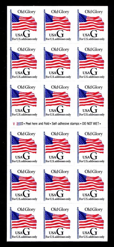 U.S. #2886a Old Glory Booklet of 18 G Stamps - OGNH - VF - CV$12.50 (ESP#459)