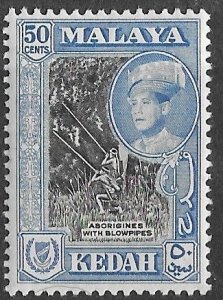 Malaya-Kedah # 102 Definitive - 50c Blowpipes  perf. 12½ x13 (1)  VLH Unused