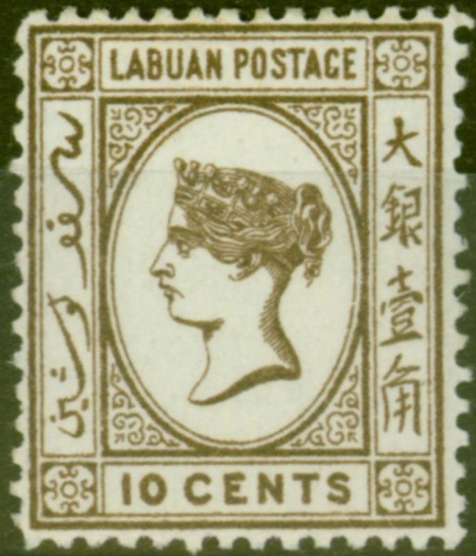 Labuan 1892 10c Brown SG43 Fine & Fresh Mtd Mint