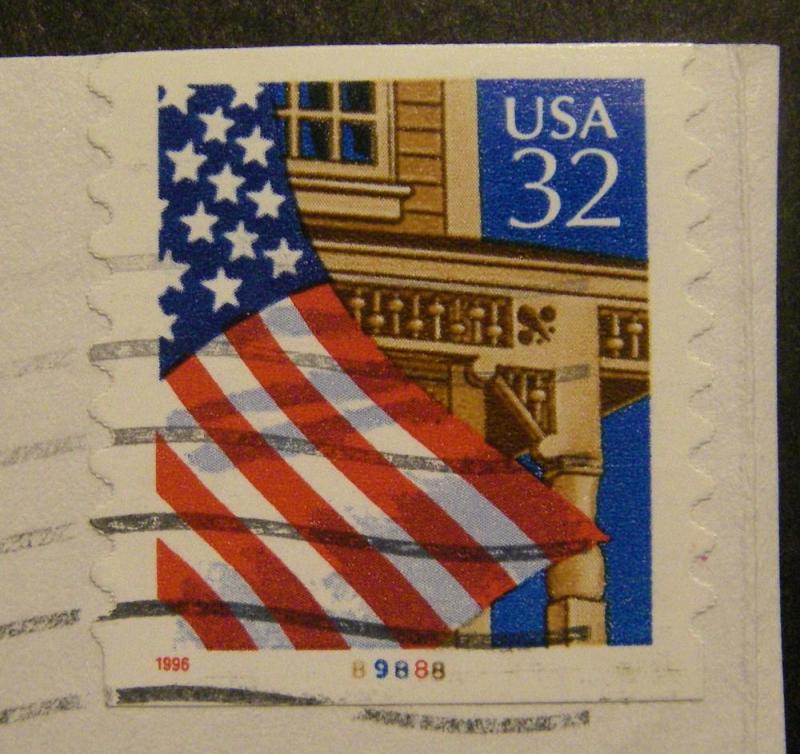 Used PNC single, 2915A, 32c Flag o/Porch, #89888, 11x10