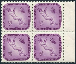 Colombia 679 block/4,MNH.Mi 824. 3rd South American Fencing Championship,1957.