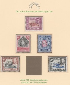 KUT 1938  KG6 SPECIMEN set to 10s